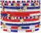 Holiday Beaded Heishi Bracelet Set - Patriotic USA Flag, St. Patrick’s Day, Mardi Gras, & Rainbow Pride Jewelry - Seasonal Gift Bundle